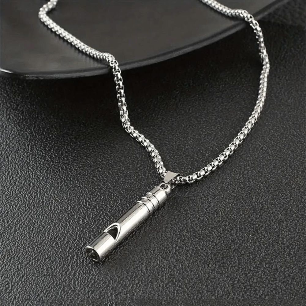 Stainless Steel Whistle Unisex Pendant Necklace